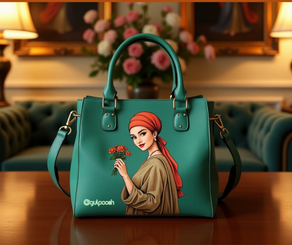 Ladies bag with brand name gulpoosh on it