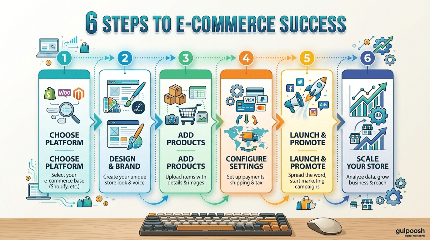 Step by step guide to launching a digital product store for remote workers