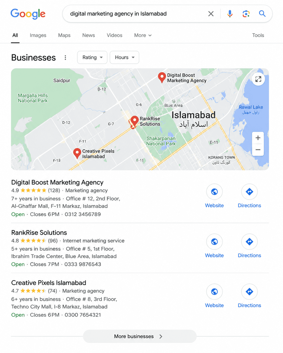 local SEO Islamabad Google Business Profile map pack ranking